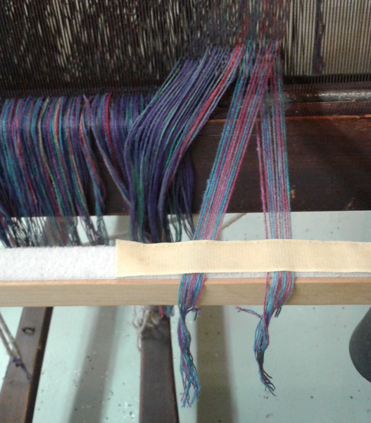 Old warp, tied down